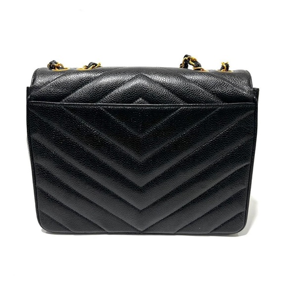 Gorgous VINTAGE Super RARE Chanel envelope flap 24k ghw BLACK CAVIAR - Picture 15 of 16